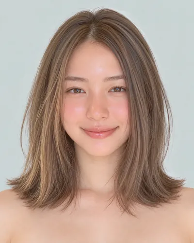 AI 生成人像 f000a1c4200：面部，中发・齐切外翻中长波波头
