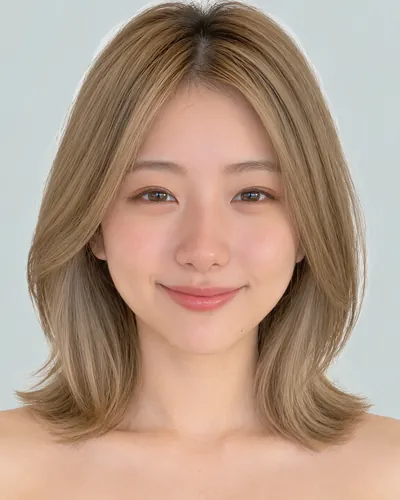 AI 生成人像 f009cba9893：面部，短发・内收短发（颈后偏长・空气刘海）
