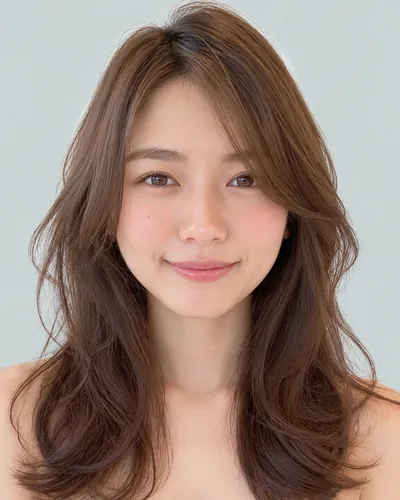 AI 生成人像 f042429bfb7:面部,中长发・中长发氛围烫