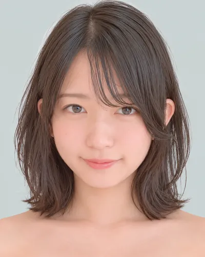AI 生成人像 f05f855023c：面部，短发・湿发感长刘海短波波头