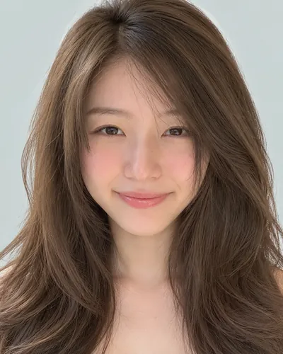 AI 生成人像 f0bab310679:面部,中长发・螺旋烫韩式中长发