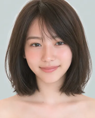 AI 生成人像 f0c47d38b24：面部，短发・迷你波波头（眉上齐刘海）