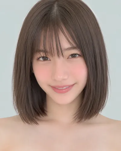 AI 生成人像 f0d3eaf7f31：面部，短发・迷你波波头（眉上齐刘海）