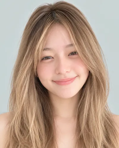 AI 生成人像 f1319c5c414:面部,中长发・中长发脸周层次(奶茶米色)