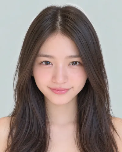 AI 生成人像 f134ec4bbeb:面部,中长发・中长发黑发光泽层次