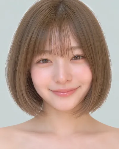 AI 生成人像 f14bde4965d：面部，短发・蘑菇短发（刘海偏长）