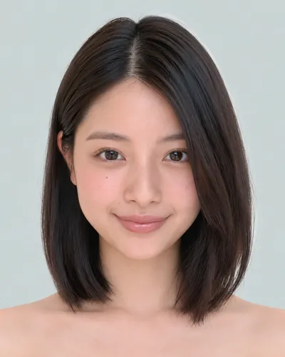 AI 生成人像 f1508d1d1b4：面部，短发・齐切直发波波头（无刘海）