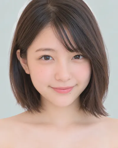 AI 生成人像 f16f0738092：面部，短发・湿发感长刘海短波波头