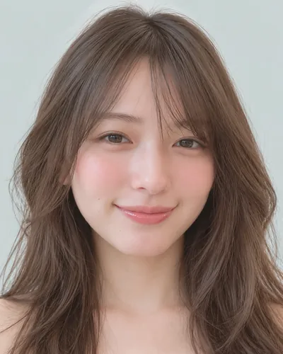 AI 生成人像 f1eddba38bd:面部,中长发・螺旋烫韩式中长发