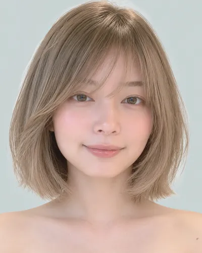 AI 生成人像 f214b89f425：面部，短发・蘑菇短发（刘海偏长）