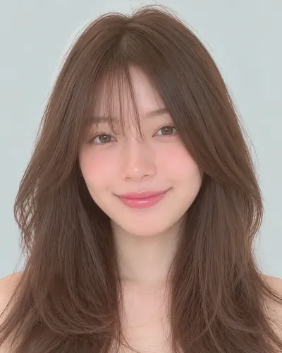 AI 生成人像 f23495f9fa3:面部,中长发・空气齐刘海碎层