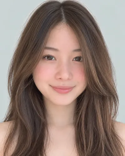 AI 生成人像 f2807a0411c：面部，中发・蝴蝶剪（榛果色）
