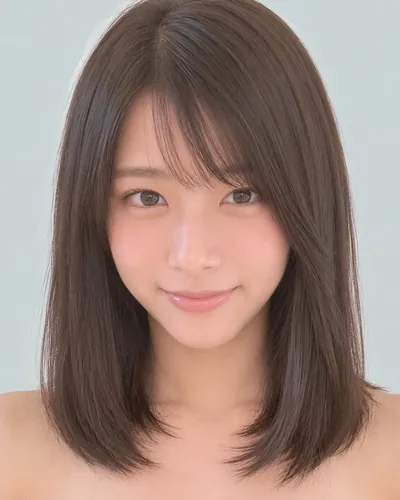 AI 生成人像 f296c04b65a：面部，短发・韩式流苏波波头（侧刘海）