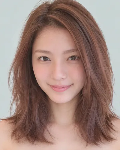 AI 生成人像 f2c5ab5b5ac:面部,中长发・中长发狼尾剪(樱桃红)