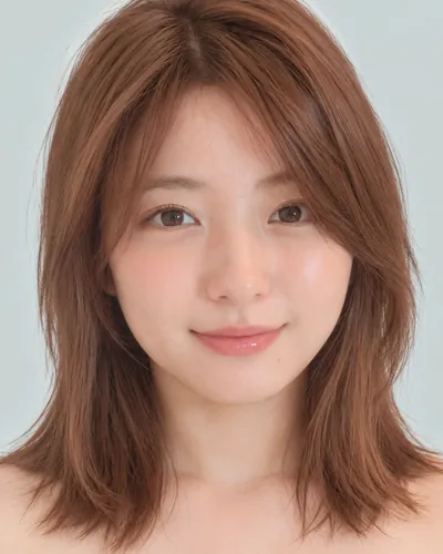 AI 生成人像 f304661d542:面部,中长发・中长发狼尾剪(樱桃红)