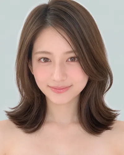 AI 生成人像 f311772f2d7：面部，中发・双刘海一卷中波波头
