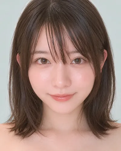 AI 生成人像 f3481754cee：面部，短发・迷你波波头（眉上齐刘海）