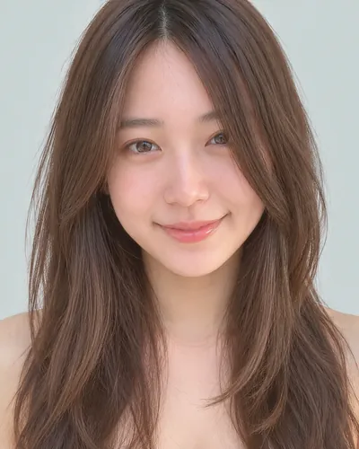 AI 生成人像 f37318d4aea:面部,中长发・双刘海韩式层次