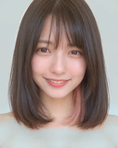 AI 生成人像 f378e0f5540：面部，中发・内收波波头（内层染）