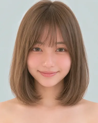 AI 生成人像 f38c608c5d5:面部,短发・蘑菇短发(刘海偏长)