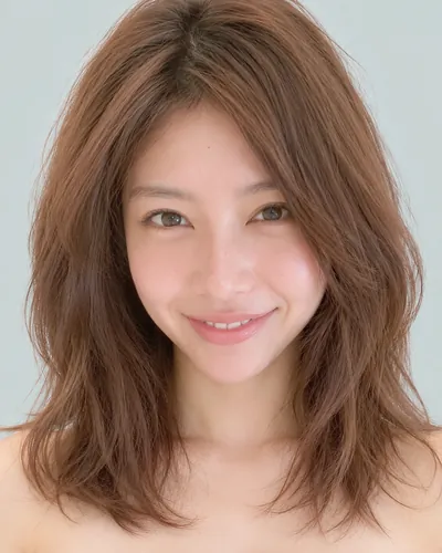 AI 生成人像 f3c24bd738d:面部,中长发・中长发狼尾剪(樱桃红)