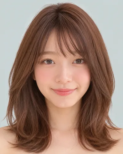 AI 生成人像 f3c4ac5de59：面部，中发・酒红空气层次