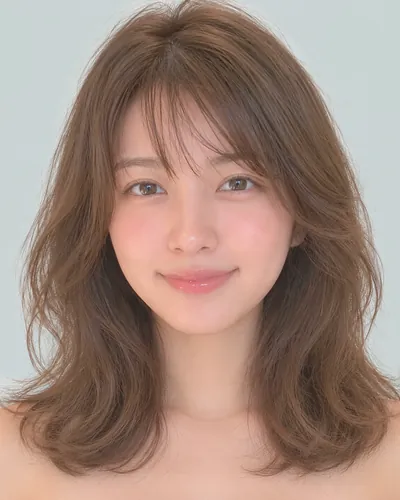 AI 生成人像 f3c99e0f0a2：面部，中发・中发狼尾烫