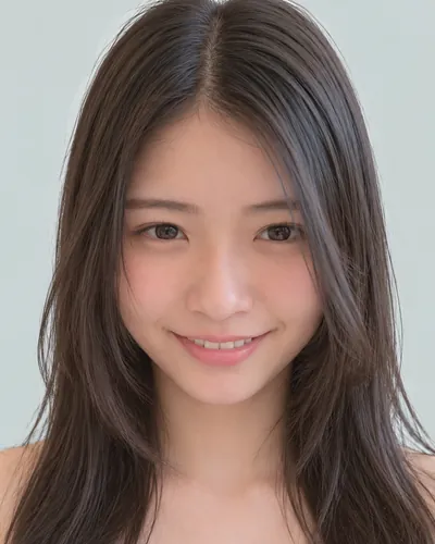 AI 生成人像 f3e47534e2c:面部,中长发・中长发黑发光泽层次