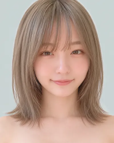 AI 生成人像 f3f2a97e721:面部,短发・蘑菇短发(刘海偏长)