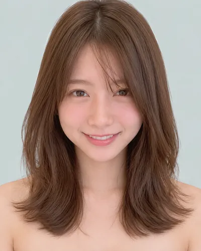 AI 生成人像 f44aae6b881：面部，中发・中发层次内扣一卷（柔米色）