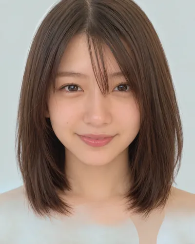AI 生成人像 f49f807de68：面部，短发・迷你波波头（眉上齐刘海）