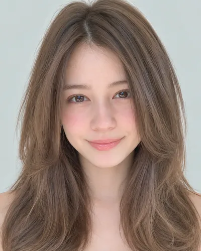 AI 生成人像 f4bac4de8bd:面部,中发・蝴蝶剪(榛果色)
