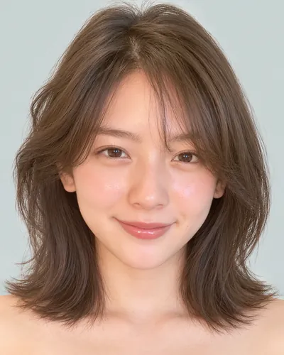 AI 生成人像 f4c7fe54721：面部，短发・短狼尾剪（迷你狼尾）