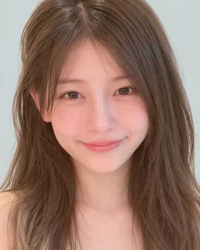 AI 生成人像 f4d008ca477:面部,中长发・高层次 × 发尾染(金发)