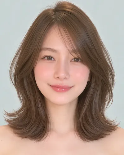 AI 生成人像 f4d351992b2：面部，短发・内收短发（颈后偏长・空气刘海）