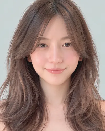 AI 生成人像 f509551f705:面部,中长发・中长发狼尾剪(樱桃红)