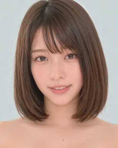AI 生成人像 f533bedc30d：面部，短发・迷你波波头（眉上齐刘海）