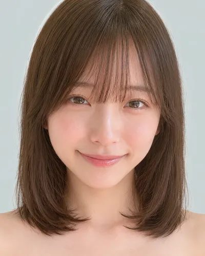 AI 生成人像 f545ce4b548：面部，短发・迷你波波头（眉上齐刘海）