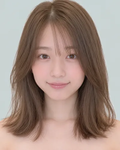 AI 生成人像 f54e2d59188：面部，中发・锁骨长层次中波波头（灰米色）