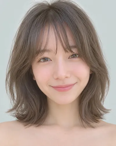 AI 生成人像 f55a616c292：面部，短发・短狼尾剪（迷你狼尾）