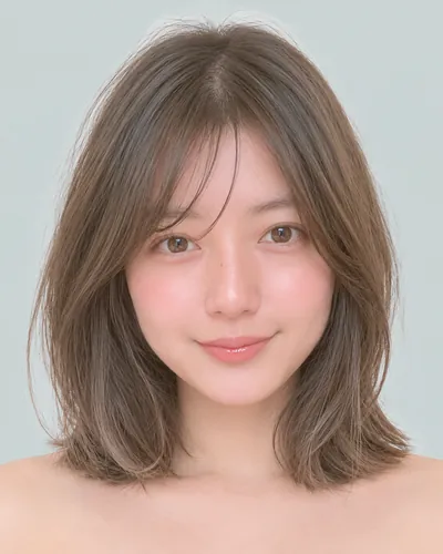 AI 生成人像 f55d31a650c：面部，短发・内收短发（颈后偏长・空气刘海）