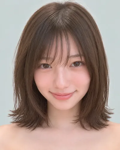 AI 生成人像 f56fe6ac6f7：面部，短发・迷你波波头（眉上齐刘海）