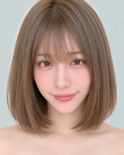 AI 生成人像 f579bd67608:面部,短发・蘑菇短发(刘海偏长)