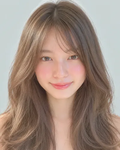 AI 生成人像 f5b75c58c3e:面部,中长发・内收中长发(透明感发色)