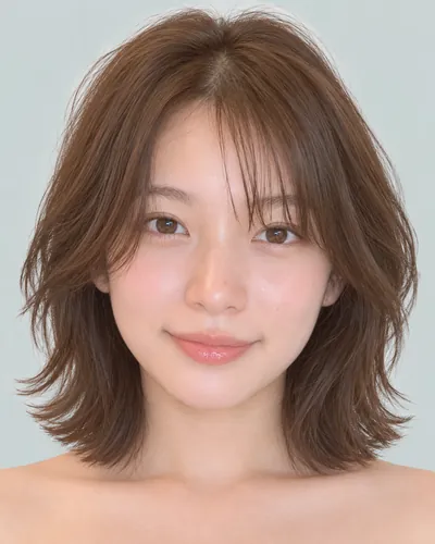 AI 生成人像 f5ba92049d6：面部，短发・短狼尾剪（迷你狼尾）