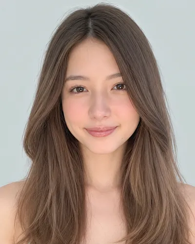 AI 生成人像 f5f26c4b5dd:面部,中发・蝴蝶剪(榛果色)
