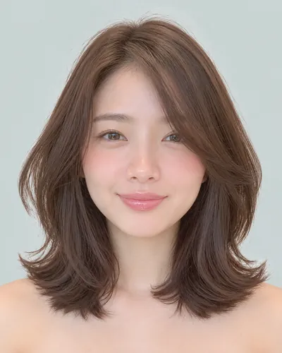AI 生成人像 f615d6ed8d2：面部，短发・层次短波波头（脸周层次）