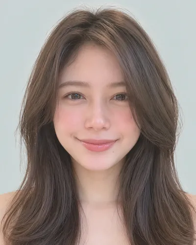AI 生成人像 f67b971b5fd:面部,中长发・双刘海韩式层次