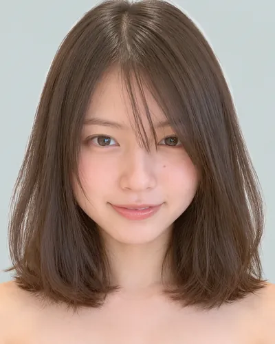 AI 生成人像 f68d682d3d9:面部,短发・内扣一卷波波头(薰衣草灰)