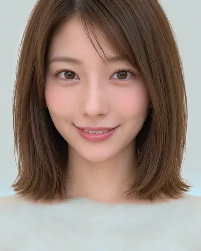AI 生成人像 f711376bc22：面部，短发・外翻波波头（深色发）